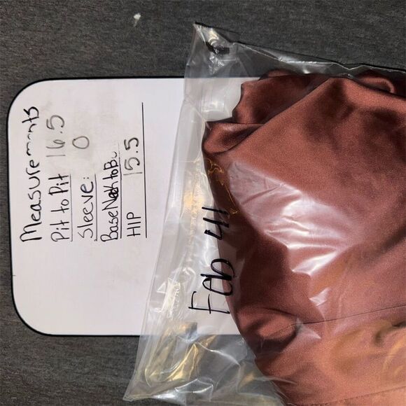 Revelry Women's Brown Satin Maxi Dress M Party Cocktail Removable Straps - Picture 5 of 5